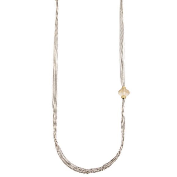 DAVID YURMAN CITRINE & SAPPHIRE STERLING SILVER & 18K MULTI-CHAIN NECKLACE - Picture 1 of 11